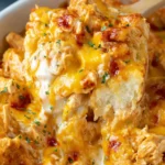 Easy No Carb Crockpot Buffalo Chicken Casserole First Image