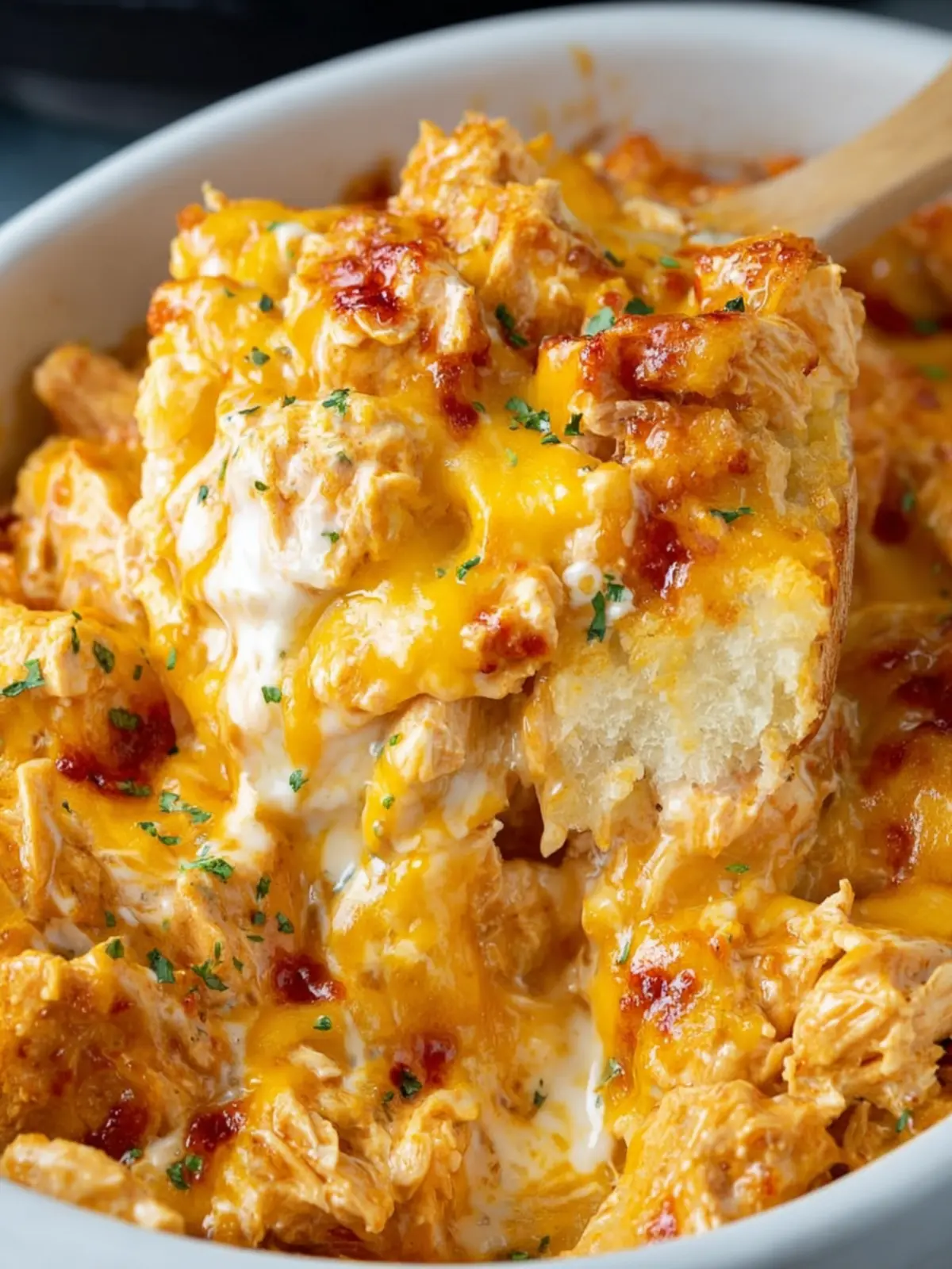 Easy No Carb Crockpot Buffalo Chicken Casserole First Image