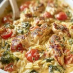 Creamy Chicken Orzo Bake, Tuscan Style (One-Pan) First Image