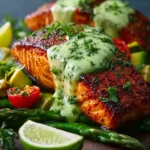 Cajun Salmon with Avocado Lime Sauce First Image