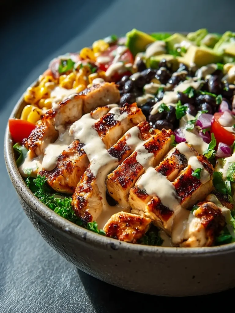 Delicious Chipotle Chicken Bowl with Black Beans & Creamy Sauce First Image