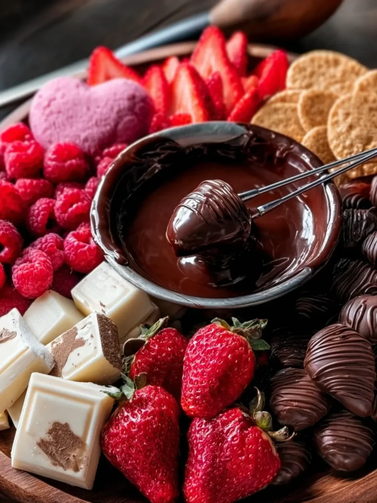 Indulge in a Stunning Valentine’s Day Chocolate Fondue Board First Image