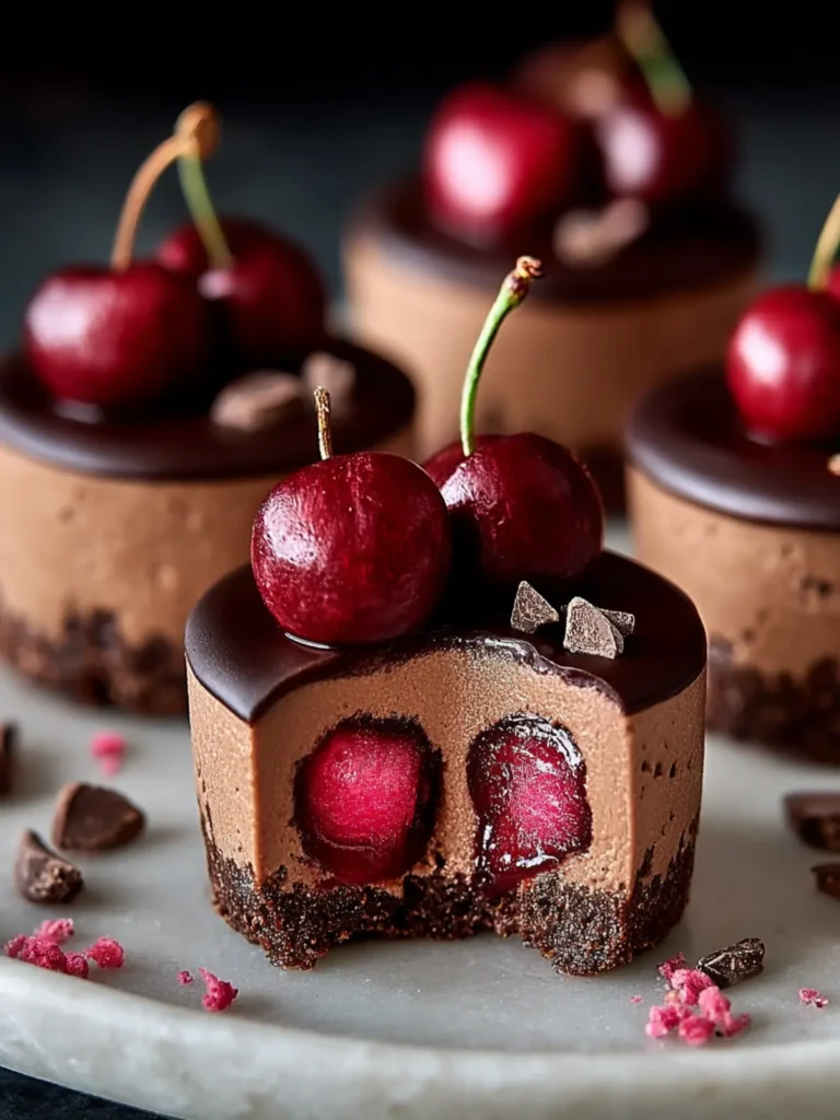 No Bake Cherry + Choc Mousse Cups Recipe First Image