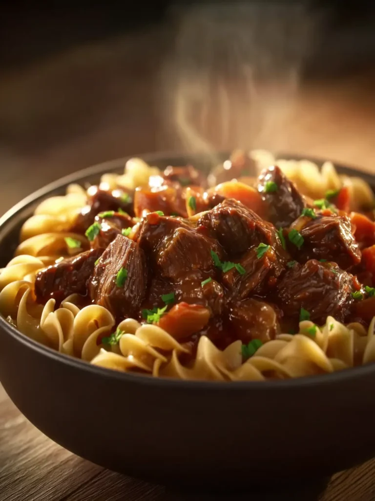 Slow Cooker Beef and Noodles First Image