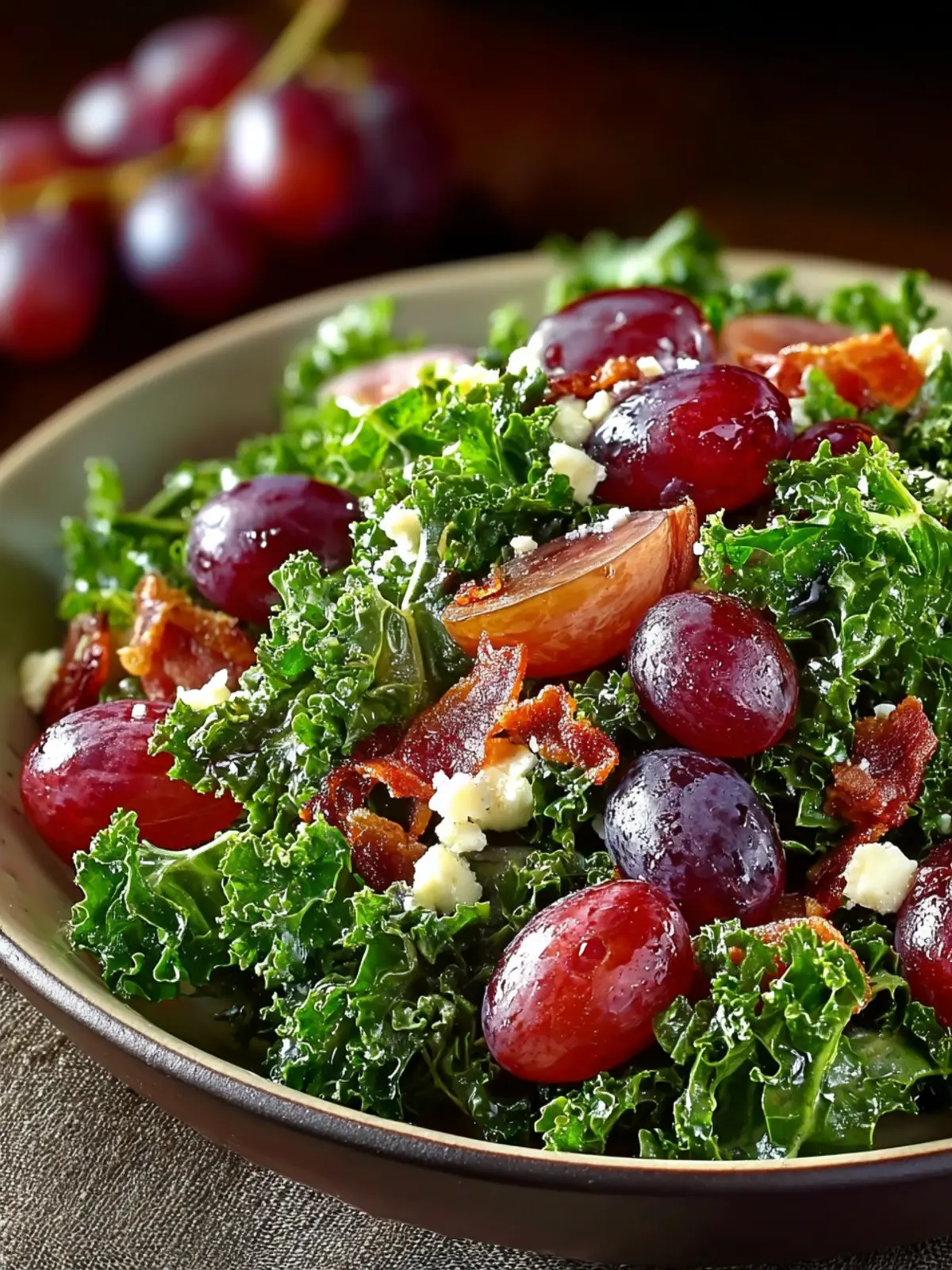 Irresistible Warm Kale Salad with Roasted Grapes Recipe First Image