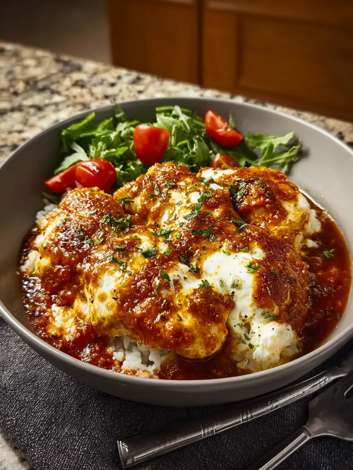 Easy Cottage Cheese Chicken Parm Bowl First Image