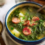 Caldo Verde (Portuguese Potato, Greens and Sausage Soup) First Image