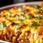 Cheesy Ground Beef Rice Casserole First Image