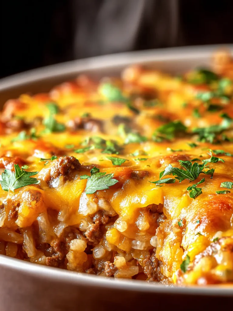 Cheesy Ground Beef Rice Casserole First Image