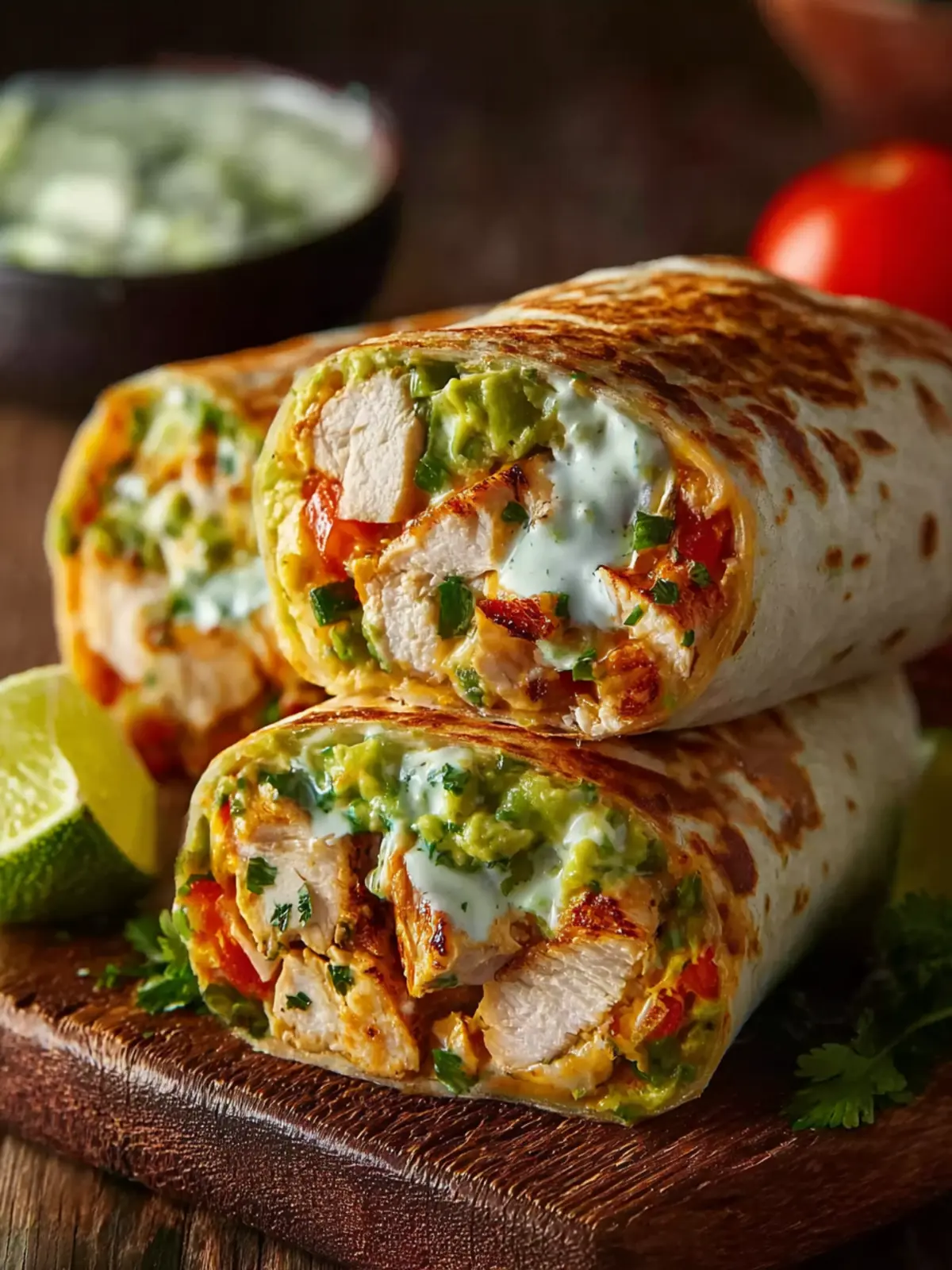 Chicken Avocado Ranch Burritos First Image