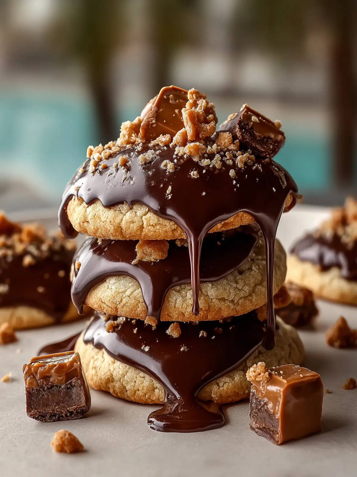 Chocolate Dipped Toffee Cookies First Image
