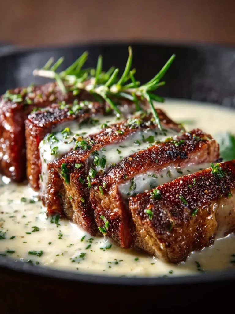Garlic Butter Steak with Parmesan Cream Sauce First Image