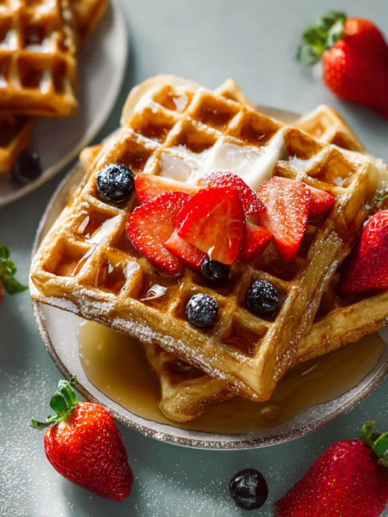 Homemade Whole Wheat Protein Waffles First Image