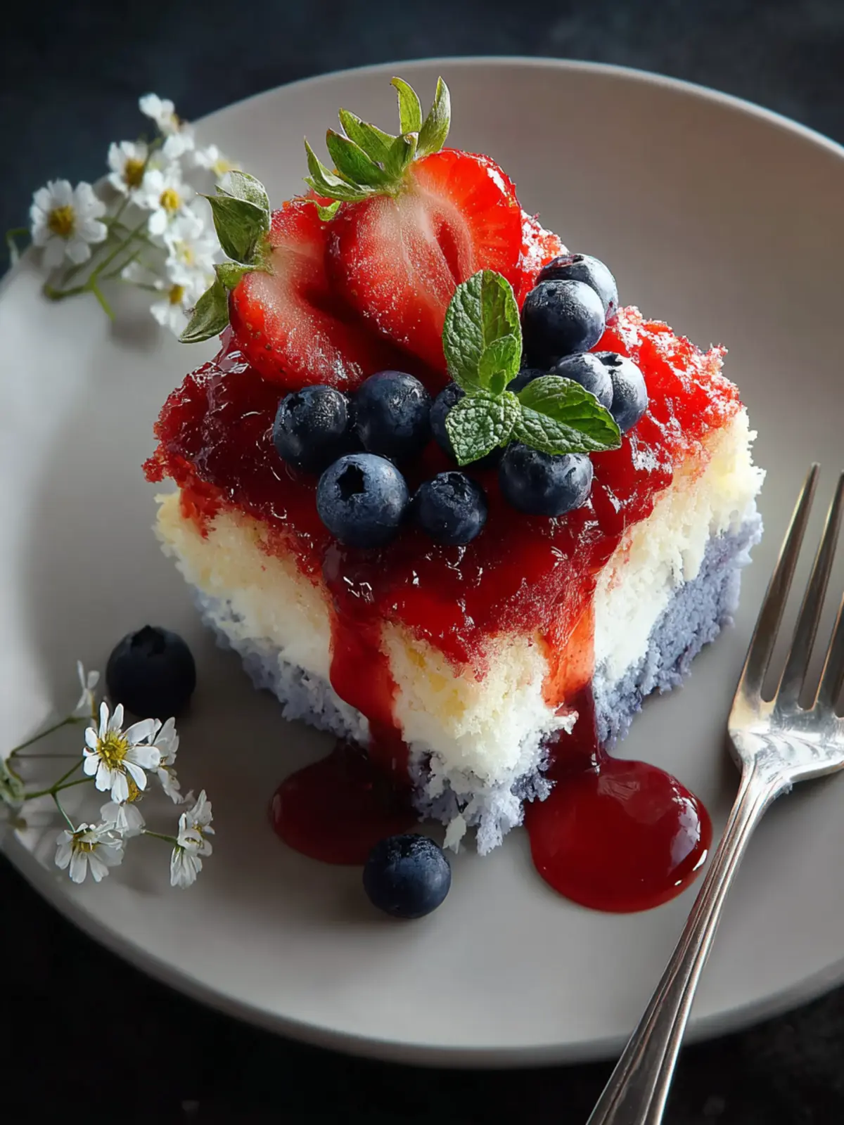 red white blue poke cake First Image