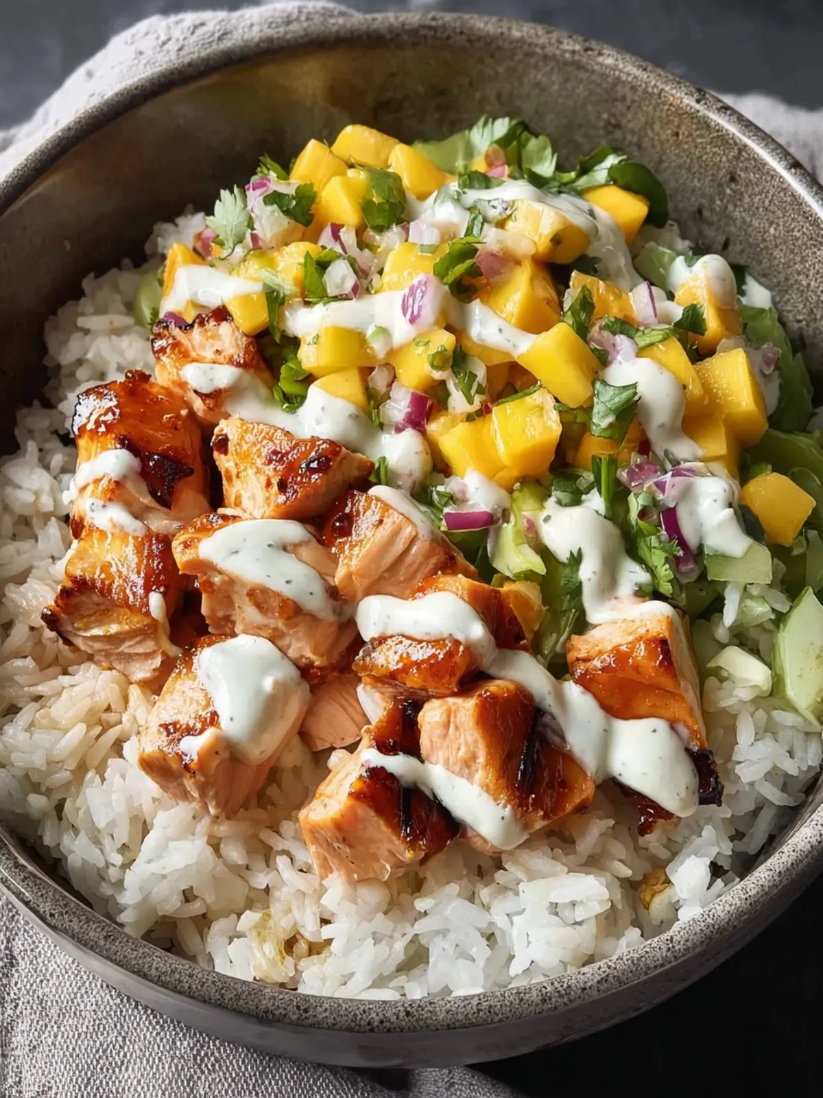 Salmon Rice Bowls: Irresistibly Refreshing with Mango Salsa